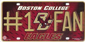Boston College Eagles #1 Fan License Plate