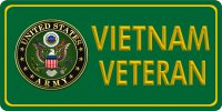 U.S. Army Vietnam Veteran Green Photo License Plate