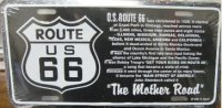 U.S. Route 66 - The Mother Road Black License Plate
