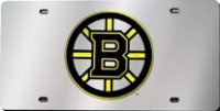Boston Bruins Silver Laser License Plate