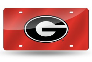 Georgia Bulldogs Red Laser License Plate