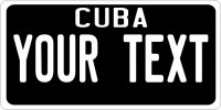 Cuba State Plate On Black Photo License Plate