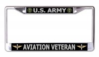 U.S. Army Aviation Veteran Chrome License Plate Frame
