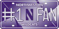 Northwestern Wildcats #1 Fan Metal License Plate