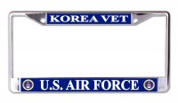 U.S. Air Force Korea Vet Chrome License Plate Frame