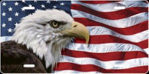 American Flag Eagle Airbrush License Plate