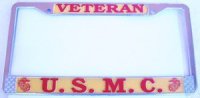 Veteran U.S.M.C. Marine License Plate Frame