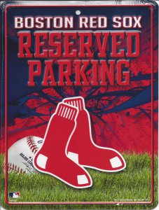 Boston Red Sox Metal Parking Sign