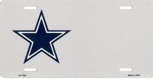 Country Blue Star Silver Offset License Plate