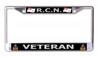 Royal Canadian Navy R.C.N. Veteran Chrome License Plate Frame
