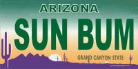 Arizona Sun Bum Photo License Plate