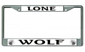 Lone Wolf Chrome License Plate Frame