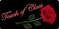 Touch Of Class Red Rose Black Photo License Plate