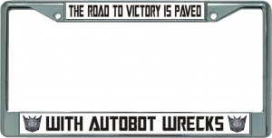 Decepticons Road To Victory Chrome License Plate Frame