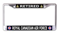 Royal Canadian Air Force Retired #2 Chrome License Plate Frame