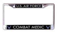 U.S. Air Force Combat Medic Chrome License Plate Frame