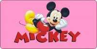 Mickey Mouse On Pink Photo License Plate