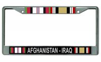 Afghanistan - Iraq Veteran Chrome License Plate Frame
