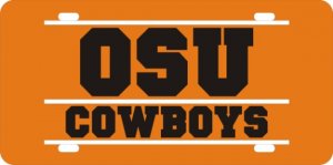 OSU Cowboys Bar Style Orange Laser Plate