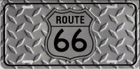 Route 66 Diamond Cut License Plate