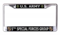 U.S. Army 5th Special Forces Group Chrome License Plate Frame