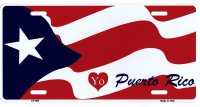 Puerto Rico Flag Metal License Plate