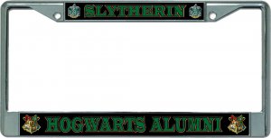 Slytherin Hogwarts Alumni #3 Chrome License Plate Frame