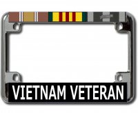 Vietnam Veteran Chrome Motorcycle License Plate Frame