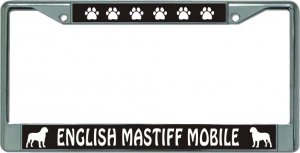 English Mastiff Mobile Chrome License Plate Frame