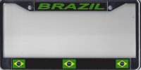 BRAZIL Chrome Metal License Plate Frame