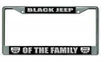 Black Jeep Of The Family With Logo Chrome License Plate Frame