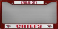 Kansas City Chiefs Red Metal License Plate Frame