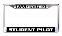 Student Pilot Chrome License Plate Frame