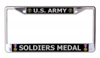U.S. Army Soldiers Medal Chrome License Plate Frame