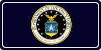 Space Force Logo On Blue Photo License Plate