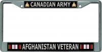 Canadian Army Afghanistan Veteran Chrome License Plate Frame