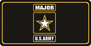U.S. Army Major Black Photo License Plate