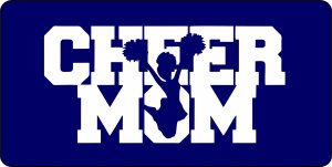Cheer Mom #3 On Blue Photo License Plate