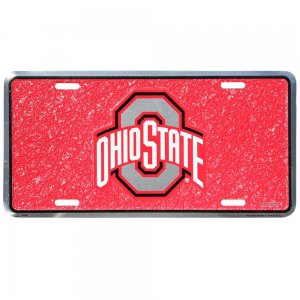 Ohio State Buckeyes Mosaic Metal License Plate