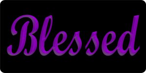 Blessed 3D Purple Photo License Plate