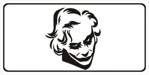 Joker Black And White Photo License Plate