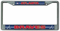 Atlanta Braves Glitter Chrome License Plate Frame
