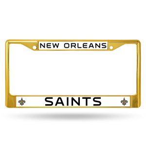 New Orleans Saints Anodized Gold License Plate Frame