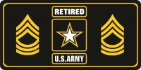U.S. Army Retired Master Sergeant Photo License Plate