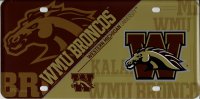Western Michigan WMU Broncos Metal License Plate