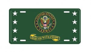 U.S. Army Served With Pride Metal License Plate