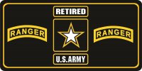 U.S. Army Retired Ranger Photo License Plate