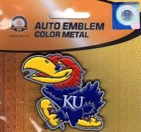 Kansas Jayhawks 3-D Color Metal Auto Emblem