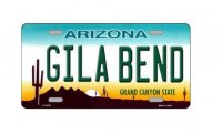 Gila Bend Arizona Metal License Plate