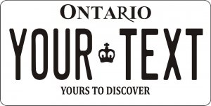Ontario Canada Your Text Black Photo License Plate